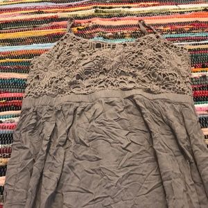 Beige lacy bodice maxi dress